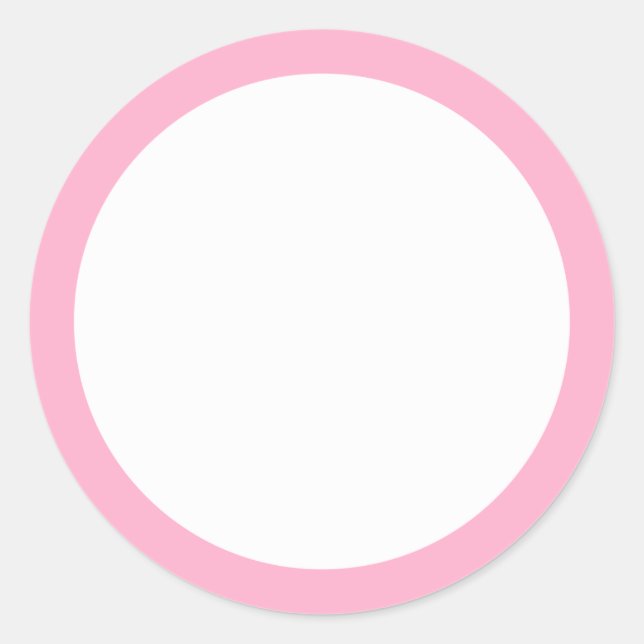 Light pink border blank classic round sticker (Front)