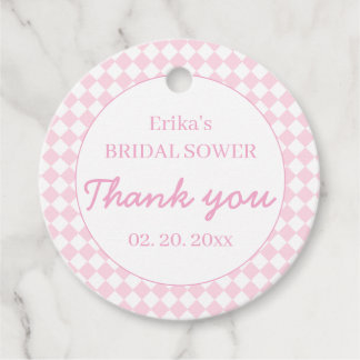Light Pink Bridal Shower Thank You Favour Tag