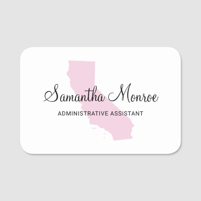 Light Pink California Name Tag (Front)