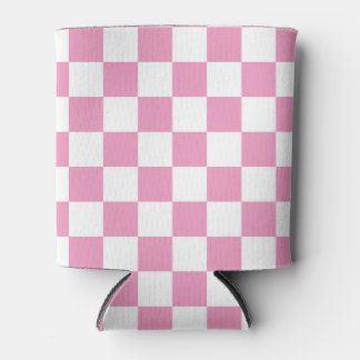 Light Pink Chequerboard Pattern Can Cooler