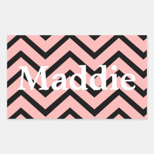 Light Pink Chevron Lines Rectangular Sticker