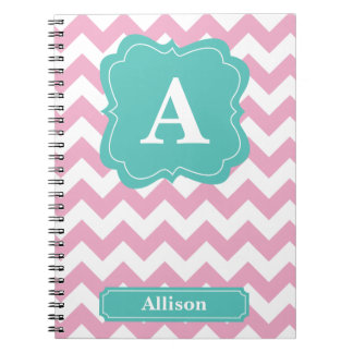 Light Pink Chevron Monogram Notebook