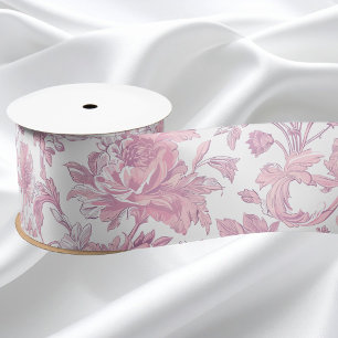 Light Pink Chinoiserie Decoupage Satin Ribbon