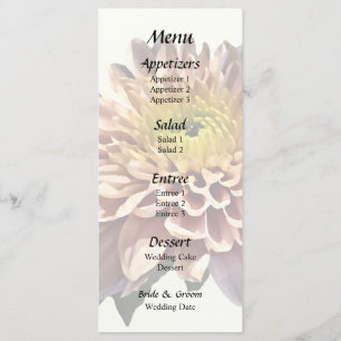 Light Pink Chrysanthemums Wedding Menu