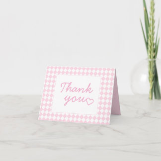 Light pink Classic design Folded Thank You Card