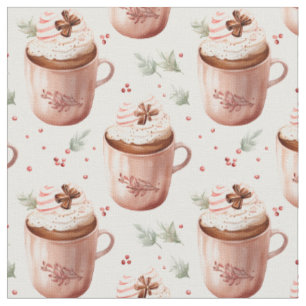Light Pink Coffee Cups Fabric
