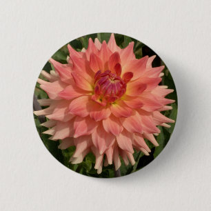 Light Pink Dahlia Petals Motif 6 Cm Round Badge