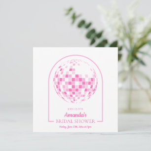 Light Pink Disco Boogie Bridal Shower Invitation