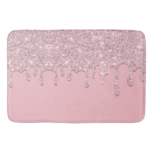 Light Pink Dripping Glitter Bath Mat