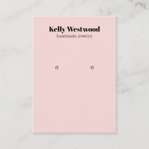 LIGHT PINK EARRING DISPLAY BACK LOGO SOCIAL ICONS BUSINESS CARD