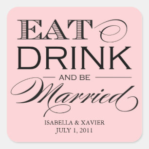 Light Pink Eat, Drink   Stickers
