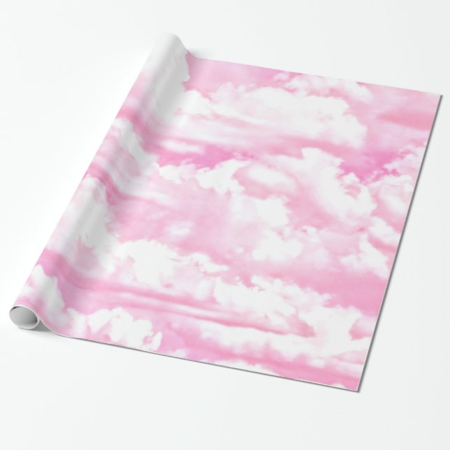 Light Pink Elegant Clouds Decor Wrapping Paper (Unrolled)