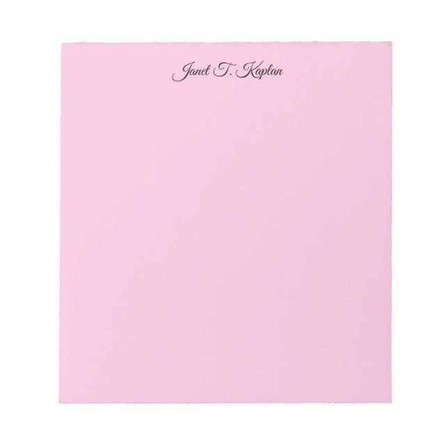 Light Pink Feminine Elegant Plain Professional Notepad (Front)