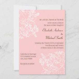 Light Pink Floral Wedding Invitation