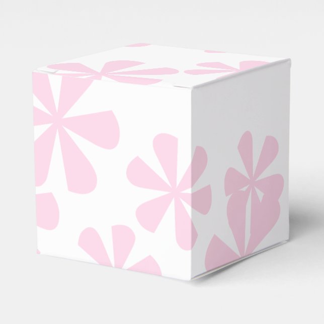 light pink flowers white stylish gift favour box (Front Side)