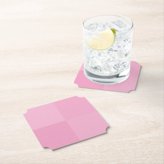 Light Pink Geometric Squares Party Paper Coaster (Insitu)