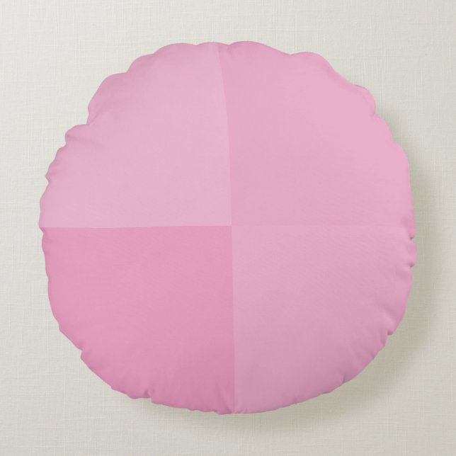 Light Pink Geometric Squares Round Cushion (Front)
