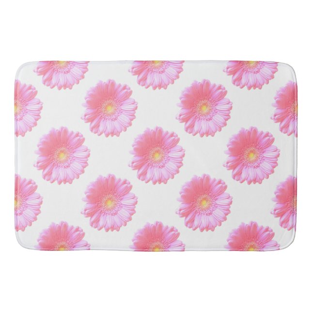Light pink gerbera daisy bath mat (Front)