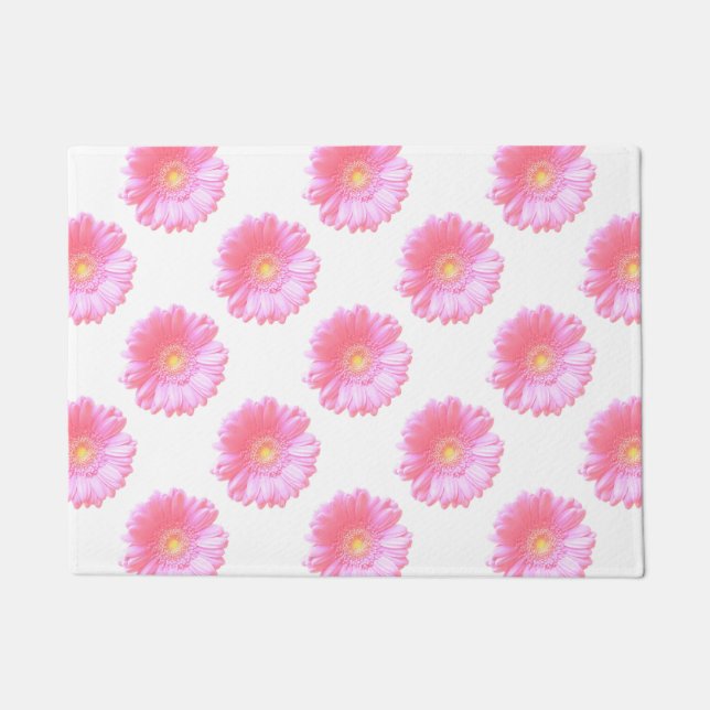 Light pink gerbera daisy doormat (Front)