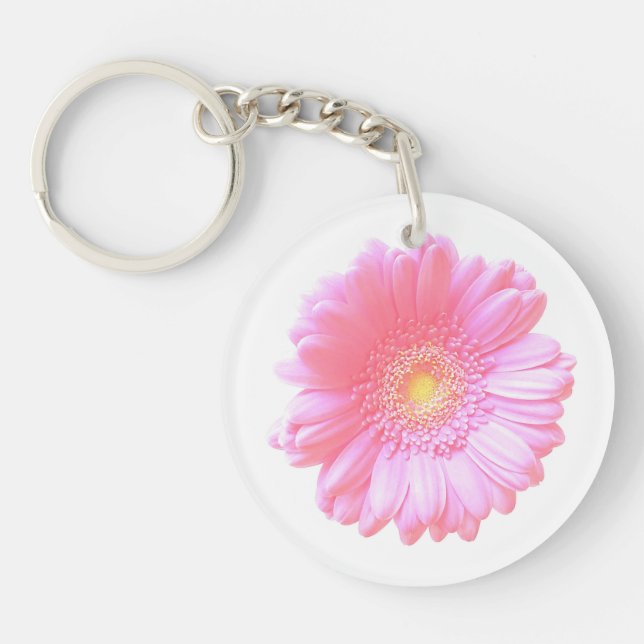 Light pink gerbera daisy key ring (Front)
