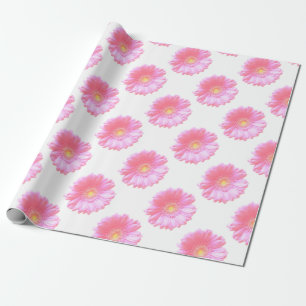 Light pink gerbera daisy wrapping paper