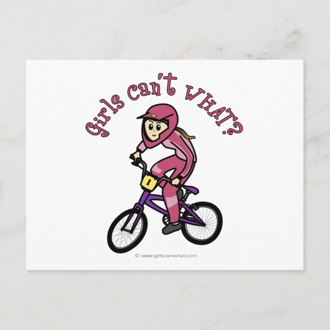 Light Pink Girls BMX Postcard (Front)