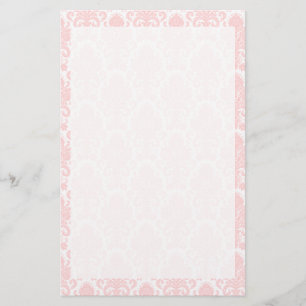 Light Pink Girly Damask Stationery