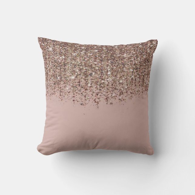Light Pink Glitter Colourful Decorative Sequin Thr Cushion (Front)
