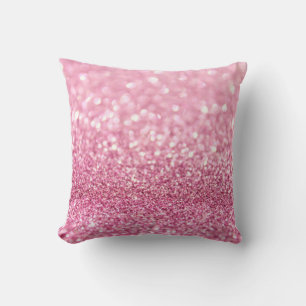 Light Pink Glitter Throw Pillow