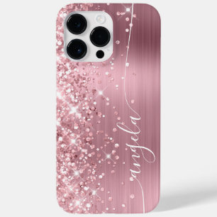 Light Pink Glittery Glam Signature Case-Mate iPhone 14 Pro Max Case