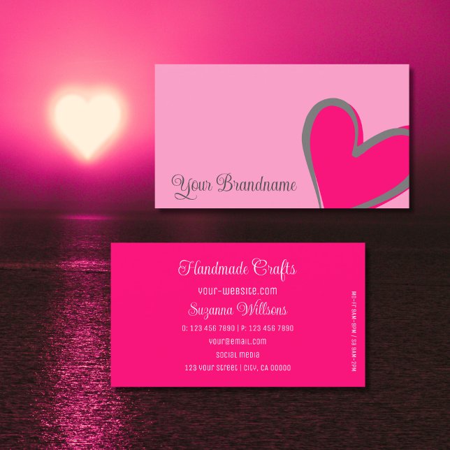 Light Pink Gorgeous Heart Modern Cute Simply Business Card (Creator Uploaded)