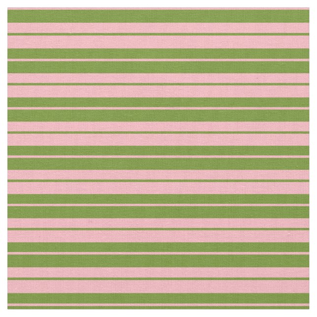 Light Pink & Green Coloured Striped/Lined Pattern Fabric (Close Up)