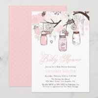 Light Pink Hanging Mason Jars Baby Shower