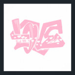 Light Pink Heart Graffiti Poster<br><div class="desc">Cool,  cute   Light Pink  love graffiti art with hearts on white background. Images used on this item are licensed and © Graphics Factory.com</div>
