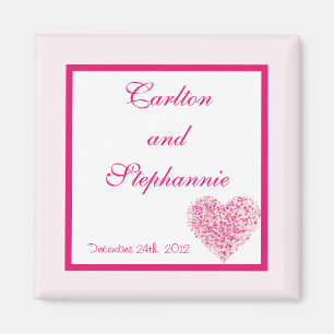 Light Pink Heart Wedding Magnet Favour