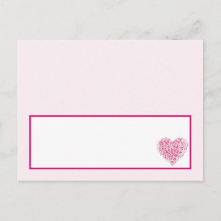 Light Pink Heart Wedding Writable Place Card