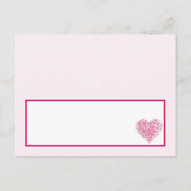 Light Pink Heart Wedding Writable Place Card (Front)