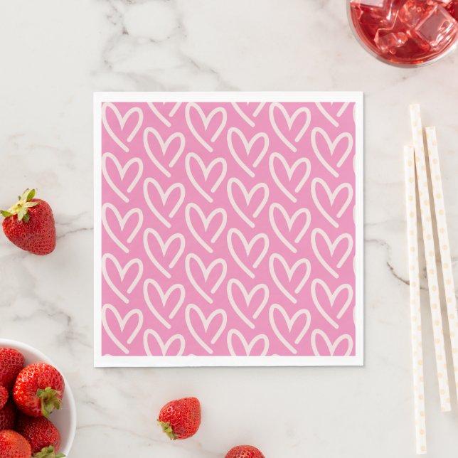 Light Pink Hearts of Hearts  Napkin (Insitu)