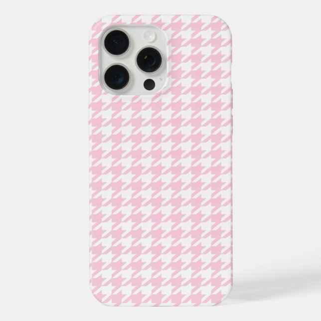Light Pink Houndstooth Pattern iPhone Case (Back)