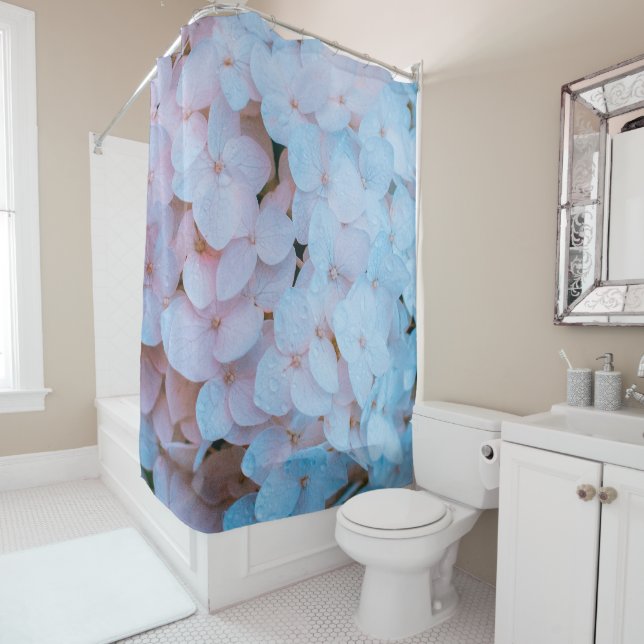 Light Pink Hydrangeas Shower Curtain (In Situ)