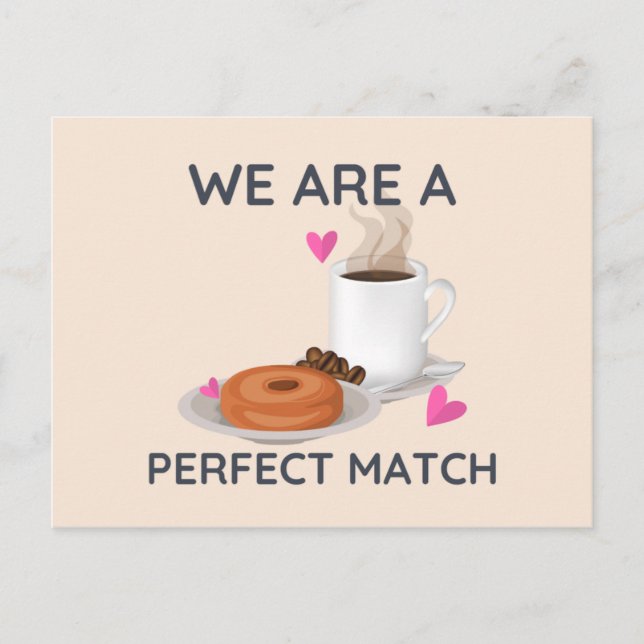 Light Pink Illustrated Doughnut Postcard (Front)