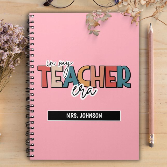 Light Pink  in my teacher era quote  Notebook (Creator Uploaded)