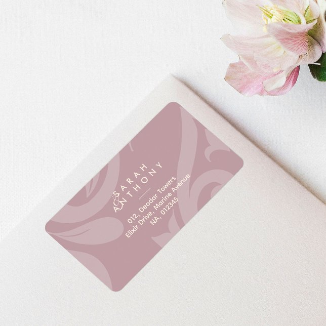 Light Pink Ivory Damask Classic Wedding Address Label (Creator Uploaded)