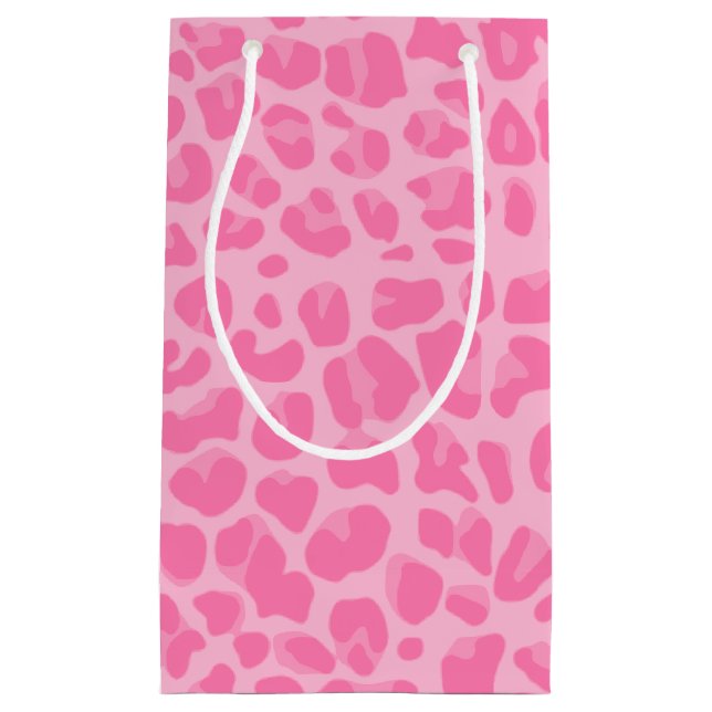 Light pink leopard print pattern small gift bag (Front)
