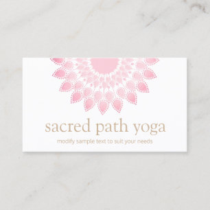 Light Pink Lotus Flower Mandala Business Card