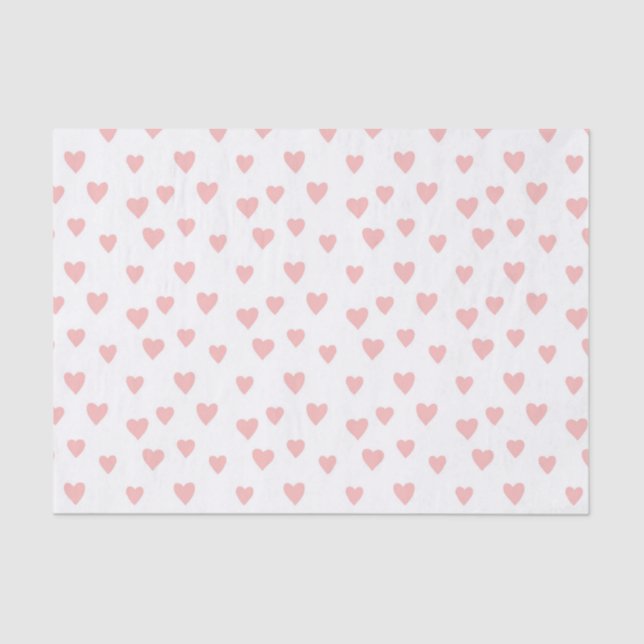 Light Pink Love Hearts Pattern Decoupage Tissue Paper (Front)
