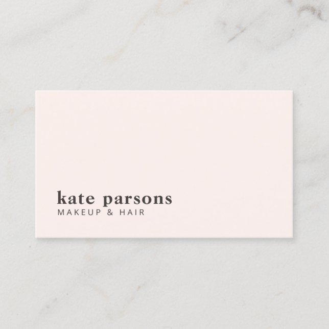 Light Pink Makeup and Hair Beauty Business Card (Front)