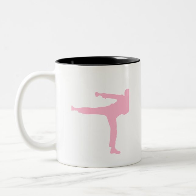 Light Pink Martial Arts Two-Tone Coffee Mug (Left)