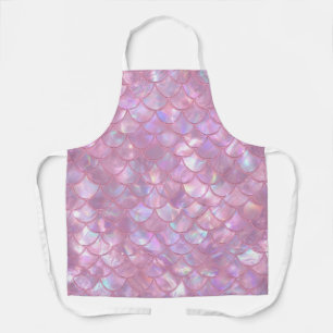 Light Pink Mermaid Print Apron