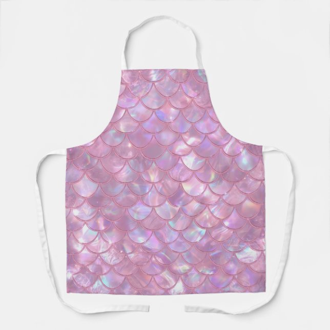 Light Pink Mermaid Print Apron (Front)